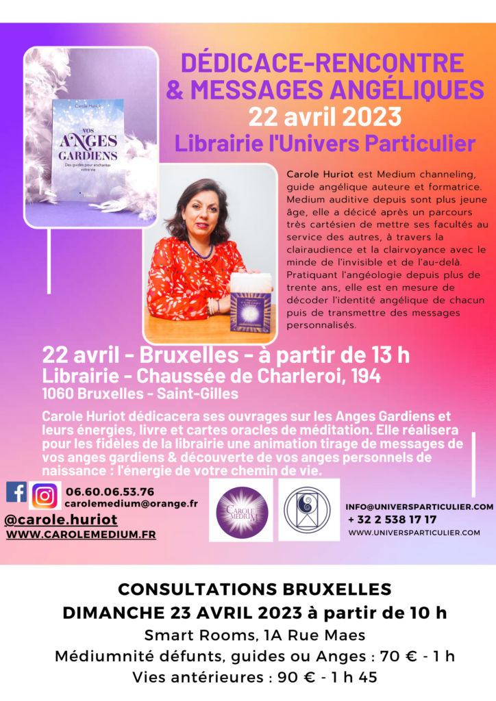 Rencontre avec les anges Bruxelles 22 et 23 avril 2023