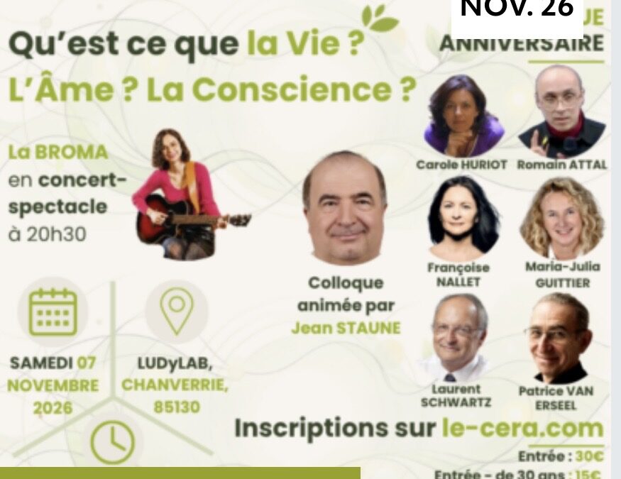 Carole Huriot est au colloque Qu&rsquo;est-ce que la vie ? L&rsquo;âme ? La conscience ?